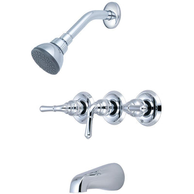 Elite 3-Handle 1-Spray Tub and Shower Faucet in Polished Chrome (Valve Included) - Super Arbor