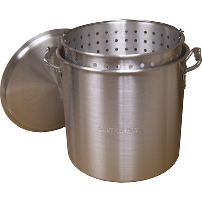 60 qt. Aluminum Stock Pot in Silver with Lid - Super Arbor