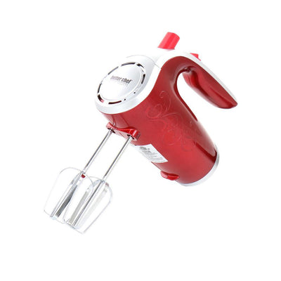 5-Speed Red Hand Mixer with Beaters and Dough Hooks - Super Arbor