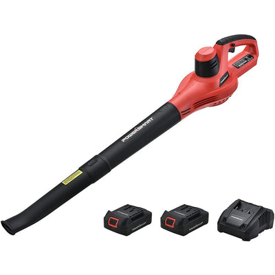 PowerSmart 18-Volt Lithium-Ion Cordless Blower, Two 1.5 Ah Batteries and Charger Included - Super Arbor