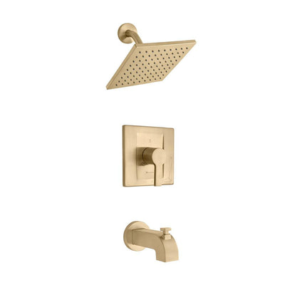 Modern Single-Handle 1-Spray Tub and Shower Faucet in Matte Gold (Valve Included) - Super Arbor