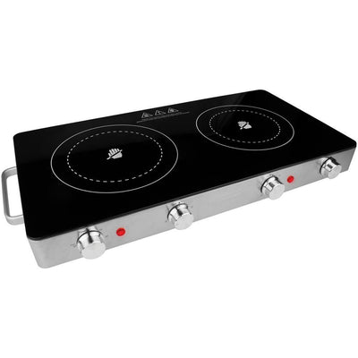 2-Burner 6 in. Black Infrared Electric Countertop Grill/Hot Plates - Super Arbor