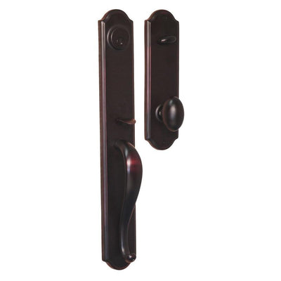 Elegance Single Cylinder Oil-Rubbed Bronze Philbrook Door Handleset with Julienne Knob - Super Arbor