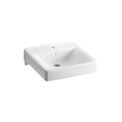 KOHLER Soho Wall-Mount Vitreous China Bathroom Sink in White with Overflow Drain - Super Arbor