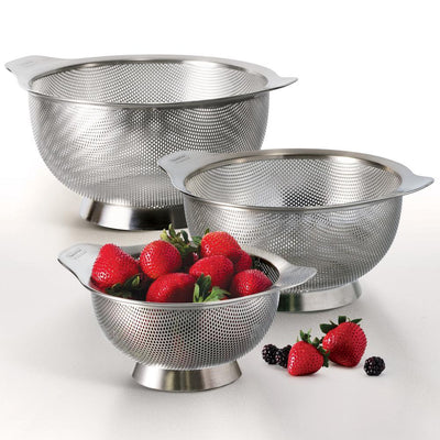 Gourmet Stainless Steel Colanders (3-Pack) - Super Arbor