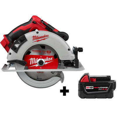 M18 18-Volt 7-1/4 in. Lithium-Ion Brushless Cordless Circular Saw with Free M18 5.0 Ah Battery - Super Arbor