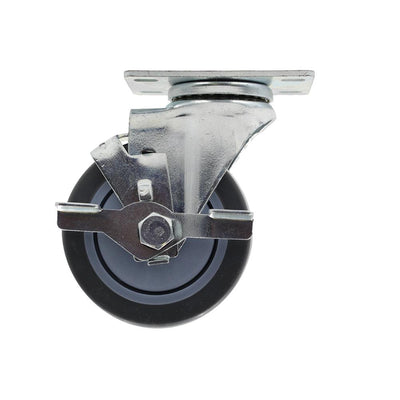 4 in. Medium Duty Gray TPR Swivel Plate Caster with 250 lbs. Weight Capacity - Super Arbor
