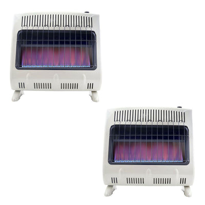 30,000 BTU Blue Flame Natural Gas Wall or Floor Indoor Heater (2-Pack) - Super Arbor