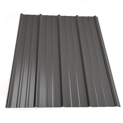 10 ft. Classic Rib Steel Roof Panel in Charcoal - Super Arbor