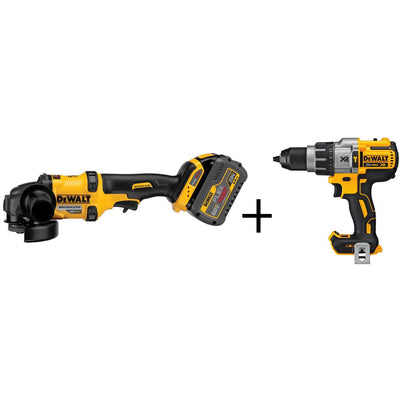 FLEXVOLT 60-Volt MAX Lithium-Ion Cordless Brushless 4-1/2 in. Angle Grinder with (2) Batteries and Bonus Drill/Driver - Super Arbor