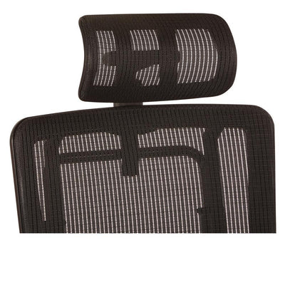 Breathable Vertical Black Headrest with Steel/Gray Mesh - Super Arbor