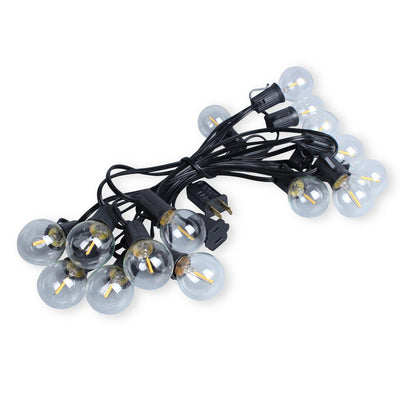 Indoor and Outdoor 50 ft. Black Warm White LED Plug-in String Light, 50-Light Bulbs Included - Super Arbor