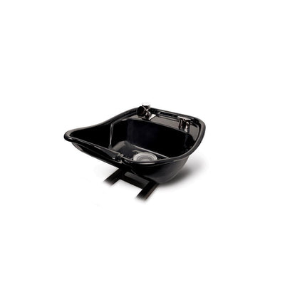 Pivoting 18 in. W x 10 in. D Enamel Shampoo Sink with 522 Fixture, Spray, Strainer and Bracket in Black - Super Arbor
