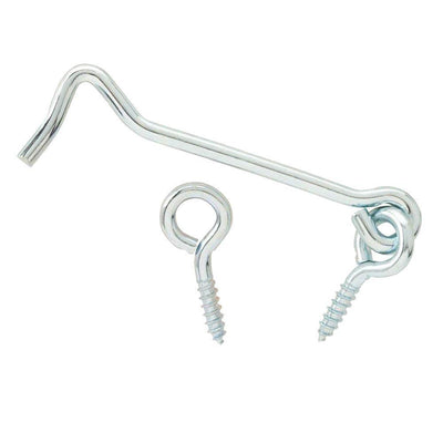 4 in. Zinc-Plated Hook and Eye (2-Pack) - Super Arbor