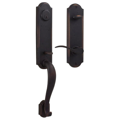 Molten Bronze Single Cylinder Oil-Rubbed Bronze Right-Hand Stonebriar Door Handleset with Carlow Lever - Super Arbor