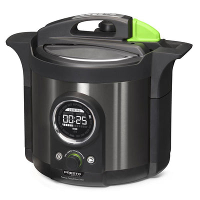 Precise Plus 6 Qt. Black Stainless Steel Electric Pressure Cooker with Built-In Timer - Super Arbor