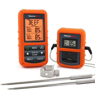 Wireless Remote Digital Cooking Food Meat Thermometer with Dual Probe for Smoker Grill Oven BBQ - Super Arbor