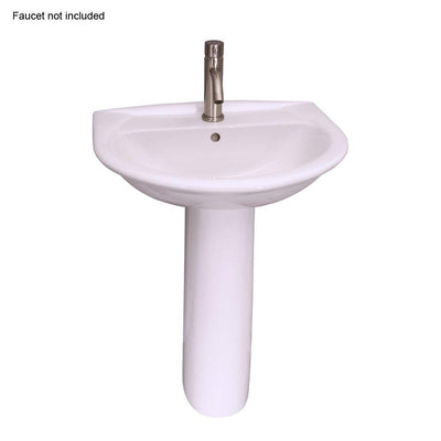 Barclay Products Karla 24 in. Pedestal Combo Bathroom Sink with 1 Faucet Hole in White - Super Arbor