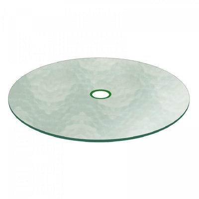 48 in. Aquatex Round Patio Glass Table Top, 3/16 in. Thickness Tempered Flat Edge Polished with 2-1/4 in. Hole - Super Arbor