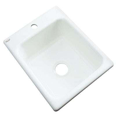 Crisfield Drop-In Acrylic 17 in. 1-Hole Single Bowl Prep Sink in White - Super Arbor