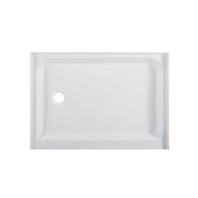 Voltaire 48 in. x 36 in. Single Threshold Acrylic Left Drain Shower Base in White - Super Arbor
