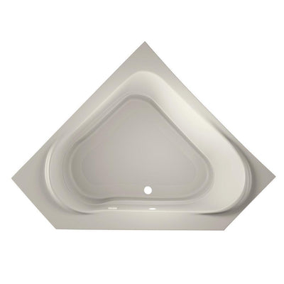 CAPELLA PURE AIR 60 in. x 60 in. Acrylic Corner Drop-In Center Drain Air Bath Bathtub in Oyster - Super Arbor