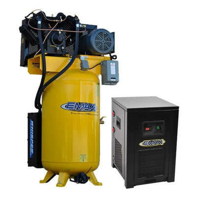 Industrial Plus 80 Gal. 7.5 HP 1-Phase 2-Stage Silent Air Electric Pressure Lube Air Compressor with 30 CFM Dryer Bundle - Super Arbor