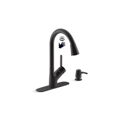 Setra Single-Handle Touchless Pull-Down Sprayer Kitchen Faucet in Matte Black - Super Arbor