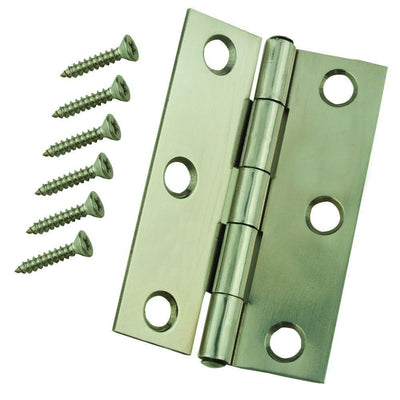 2-1/2 in. Stainless Steel Narrow Utility Hinge Non-Removable Pin (2-Pack) - Super Arbor