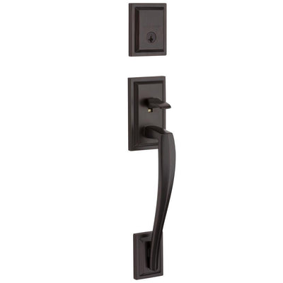 Torrey Pines Venetian Bronze Low Profile Single Cylinder Entry Door Handleset w/ Torrey Door Lever ft SmartKey Security - Super Arbor