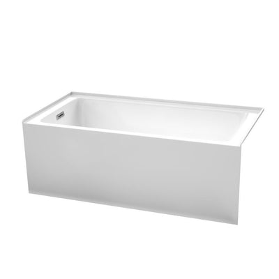 Grayley 60 in. L x 30 in. W Acrylic Right Hand Drain Rectangular Alcove Bathtub in White with Chrome Trim - Super Arbor