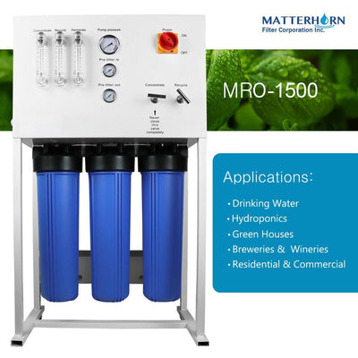 Commercial Reverse Osmosis System for Drinking Water and Hydroponics Applications 1,500 GPD - Super Arbor