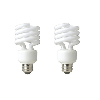 60-Watt Equivalent Daylight Spiral Non Dimmable CFL Light Bulb (2-Pack) - Super Arbor