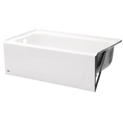 Honolulu 46.5 in. Left Drain Rectangular Alcove Soaking Bathtub in White - Super Arbor