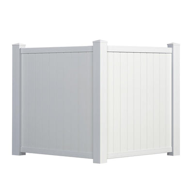 4.5 ft. H x 3.5 ft. W White Vinyl Privacy Corner Accent Fence Panel Kit - Super Arbor