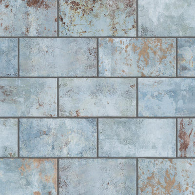 Merola Tile Biarritz Blue 3 in. x 6 in. Ceramic Wall Tile (6.04 sq. ft./Case) - Super Arbor