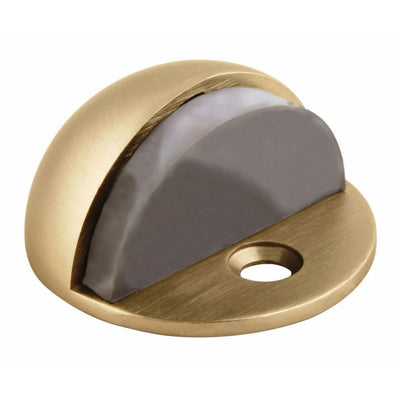 Satin Brass Floor Mount Dome Door Stop - Super Arbor