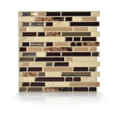 Bellagio Multi 10.06 in. W x 10 in. H Peel and Stick Self-Adhesive Decorative Mosaic Wall Tile Backsplash (4-Pack) - Super Arbor