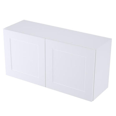 Threespine Ready to Assemble 36 in. x 18 in. x 12 in. Stock Bridge Wall Kitchen Cabinet in Shaker White Wood - Super Arbor