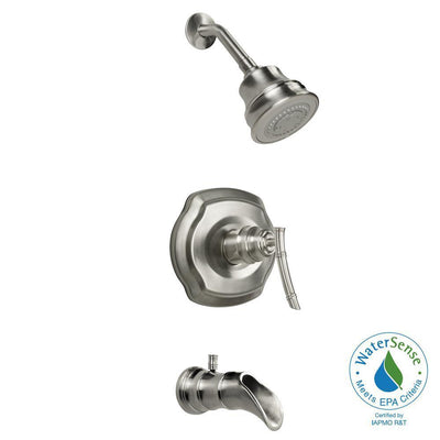 Bamboo Single-Handle 3-Spray Tub and Shower Faucet in Brushed Nickel - Super Arbor