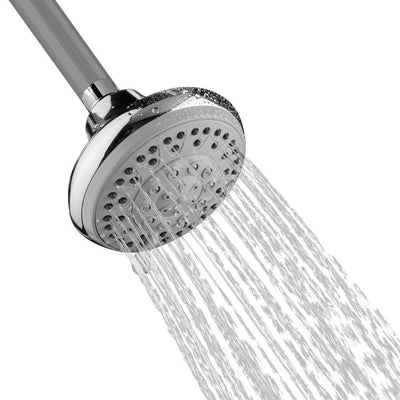 3-Spray 4 in. Single Wall Mount Fixed Adjustable Shower Head in Chrome - Super Arbor