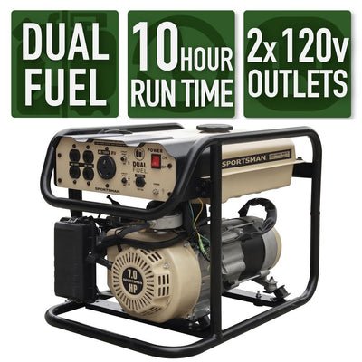 Sportsman 4000-Watt Recoil Start Dual Fuel Portable Generator - Super Arbor