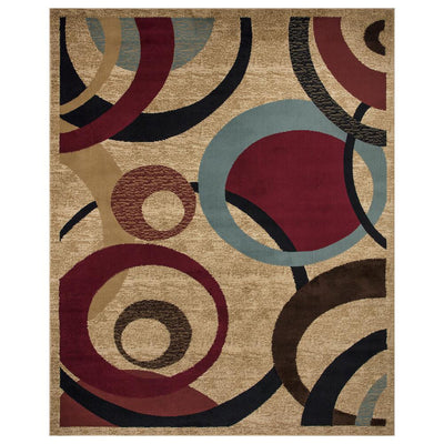 Royal Collection 8 ft. x 10 ft. Contemporary Abstract Beige Area Rug - Super Arbor