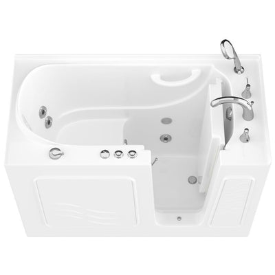 HD Series 60 in. Right Drain Quick Fill Walk-In Whirlpool Bath Tub with Powered Fast Drain in White - Super Arbor