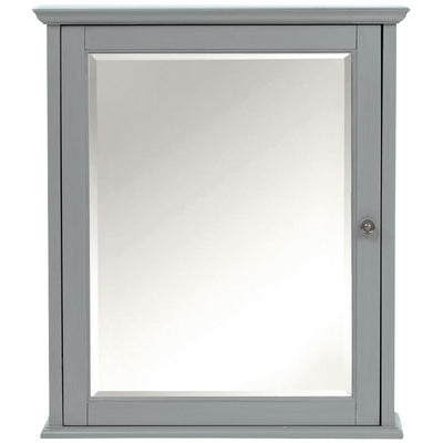 Hamilton 24 in. W x 27 in. H Wall Mirror Cabinet in Grey - Super Arbor