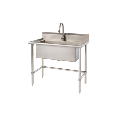 41.7 in. x 24 in. x 49.2 in. Stainless Steel Utility Sink with Pull out Faucet - Super Arbor