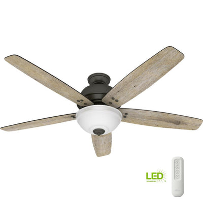 Reveille 60 in. LED Indoor Noble Bronze Ceiling Fan with Light and Remote - Super Arbor