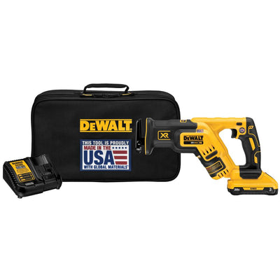 DEWALT 20-Volt MAX Lithium-Ion Cordless Brushless Compact Reciprocating Saw with Battery 3Ah, Charger and Kit Bag - Super Arbor