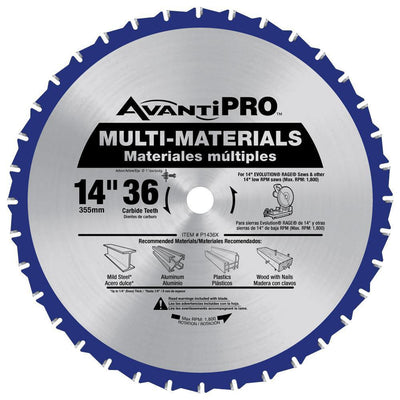 14 in. x 36 in. Tooth Multi-Material Saw Blade - Super Arbor