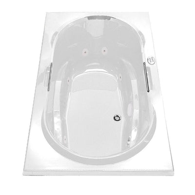Antigua 72 in. Acrylic Center Drain Oval Drop-in Whirlpool Bathtub in White with Microjets - Super Arbor